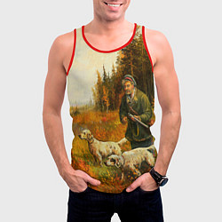 Майка-безрукавка мужская Охота на утку, цвет: 3D-красный — фото 2