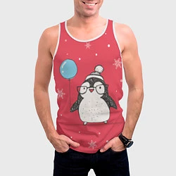 Майка-безрукавка мужская Влюбленная пингвинка, цвет: 3D-белый — фото 2