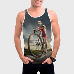 Майка-безрукавка мужская Велогонщик, цвет: 3D-белый — фото 2