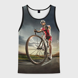 Майка-безрукавка мужская Велогонщик, цвет: 3D-черный