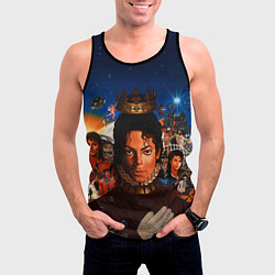 Майка-безрукавка мужская Michael Jackson: Pop King, цвет: 3D-черный — фото 2