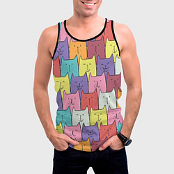 Майка-безрукавка мужская Котики, цвет: 3D-черный — фото 2