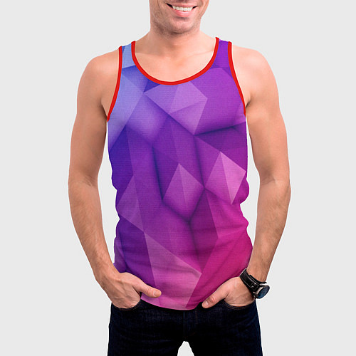 Мужская майка без рукавов Абстракция / 3D-Красный – фото 3