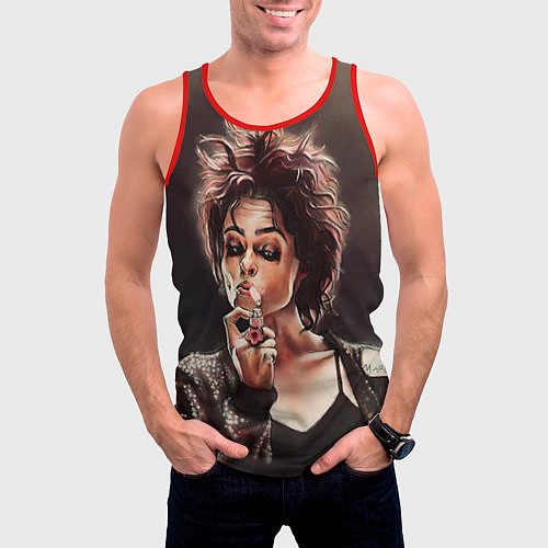 Мужская майка без рукавов Марла с сигаретой / 3D-Красный – фото 3