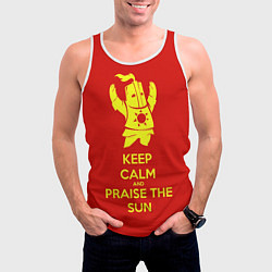 Майка-безрукавка мужская Keep Calm & Praise The Sun, цвет: 3D-белый — фото 2