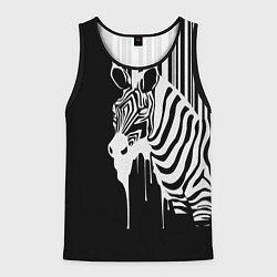 Майка-безрукавка мужская Жидкая зебра, цвет: 3D-черный