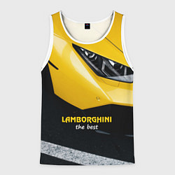 Майка-безрукавка мужская Lamborghini the best, цвет: 3D-белый
