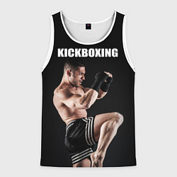 Майка-безрукавка мужская Kickboxing, цвет: 3D-белый