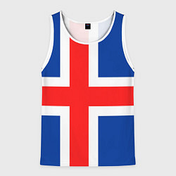 Майка-безрукавка мужская Исландия, цвет: 3D-белый