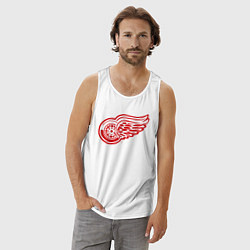Майка мужская хлопок Detroit Red Wings, цвет: белый — фото 2