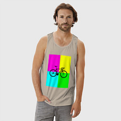 Майка мужская хлопок Велосипед фикс, цвет: миндальный — фото 2