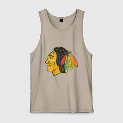 Майка мужская хлопок Chicago Blackhawks, цвет: миндальный