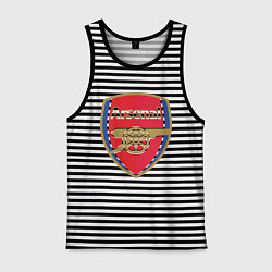 Майка мужская хлопок Arsenal FC, цвет: черная тельняшка