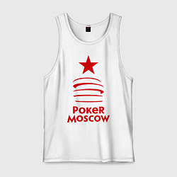 Майка мужская хлопок Poker Moscow, цвет: белый