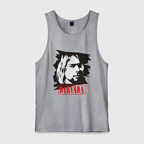 Мужская майка Nirvana: Kurt Cobain / Меланж – фото 1