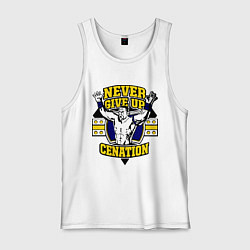 Майка мужская хлопок Never Give Up: Cenation, цвет: белый