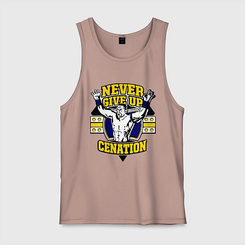 Мужская майка Never Give Up: Cenation / Пыльно-розовый – фото 1