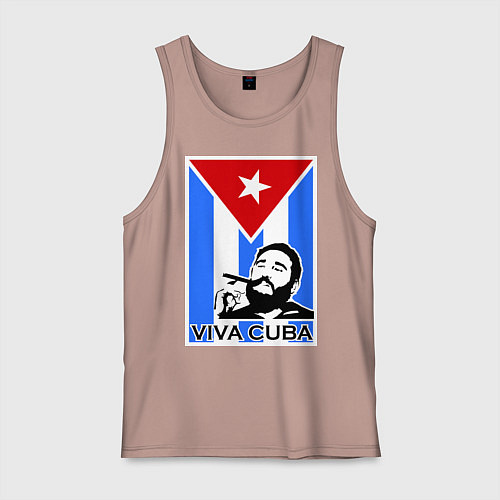 Мужская майка Fidel: Viva, Cuba! / Пыльно-розовый – фото 1