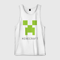 Майка мужская хлопок Minecraft logo grey, цвет: белый