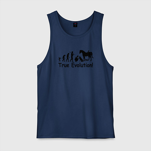 Мужская майка Настоящая эволюция / Тёмно-синий – фото 1