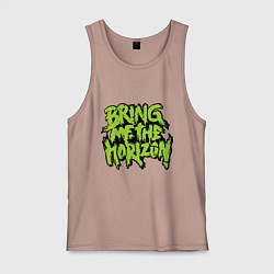 Майка мужская хлопок Bring me the horizon, цвет: пыльно-розовый