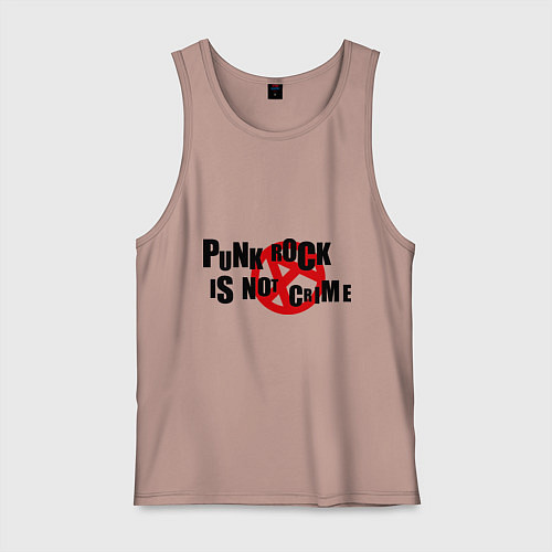 Мужская майка Punk Rock is not a crime / Пыльно-розовый – фото 1