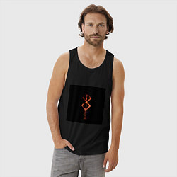 Майка мужская хлопок Берсерк Клеймо символ, цвет: черный — фото 2