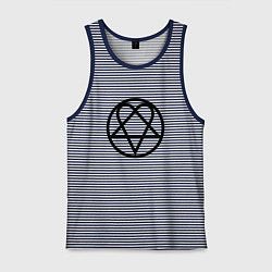 Майка мужская хлопок HIM Symbol, цвет: синяя тельняшка