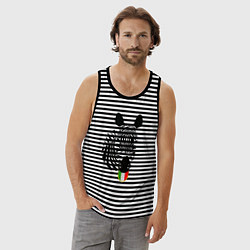 Майка мужская хлопок Juventus Zebra, цвет: черная тельняшка — фото 2