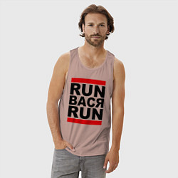 Майка мужская хлопок Run Вася Run, цвет: пыльно-розовый — фото 2