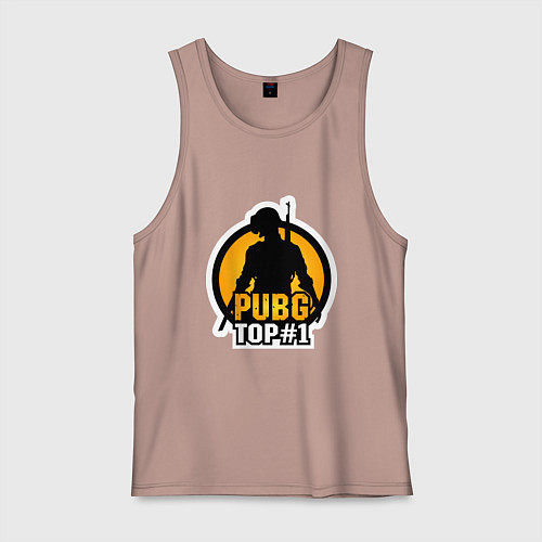 Мужская майка PUBG Top 1 / Пыльно-розовый – фото 1