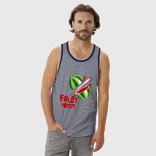 Мужская майка Fruit Ninja / Синяя тельняшка – фото 3