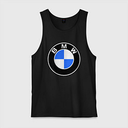 Майка мужская хлопок Logo BMW, цвет: черный