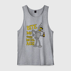 Майка мужская хлопок Bite my shunny metal ass, цвет: меланж