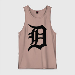 Майка мужская хлопок Detroit Tigers, цвет: пыльно-розовый