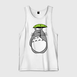 Майка мужская хлопок Totoro с зонтом, цвет: белый