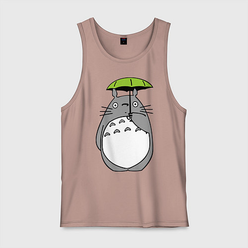Мужская майка Totoro с зонтом / Пыльно-розовый – фото 1