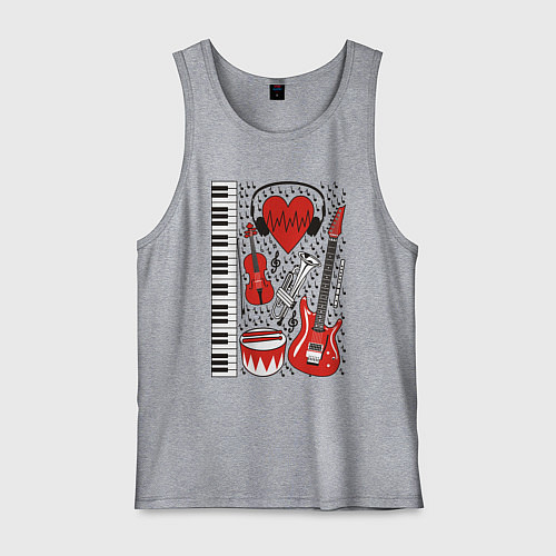 Мужская майка Истинный меломан / Меланж – фото 1