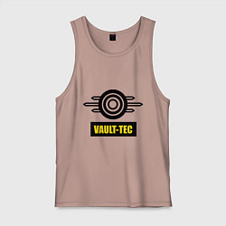 Майка мужская хлопок Vault-tec, цвет: пыльно-розовый