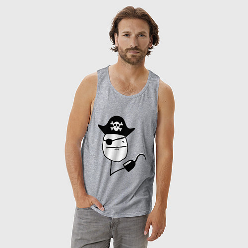 Мужская майка Покер фейс пират / Меланж – фото 3