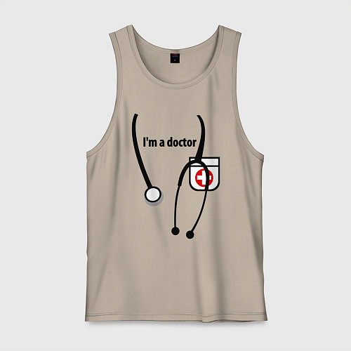 Мужская майка I m doctor / Миндальный – фото 1