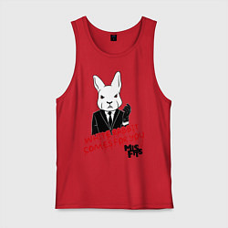 Майка мужская хлопок Misfits: White rabbit, цвет: красный