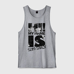 Майка мужская хлопок My name is slim shady, цвет: меланж