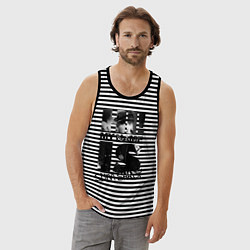 Майка мужская хлопок My name is slim shady, цвет: черная тельняшка — фото 2