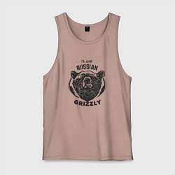 Майка мужская хлопок Russian Grizzly, цвет: пыльно-розовый