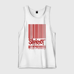 Майка мужская хлопок Slipknot: barcode, цвет: белый