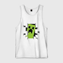Майка мужская хлопок Crash Minecraft, цвет: белый