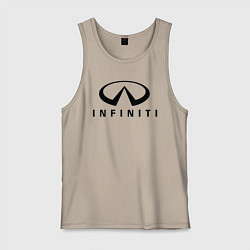 Майка мужская хлопок Infiniti logo, цвет: миндальный