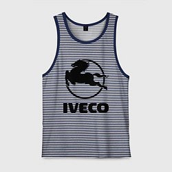 Майка мужская хлопок Iveco, цвет: синяя тельняшка