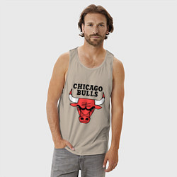 Майка мужская хлопок Chicago Bulls, цвет: миндальный — фото 2